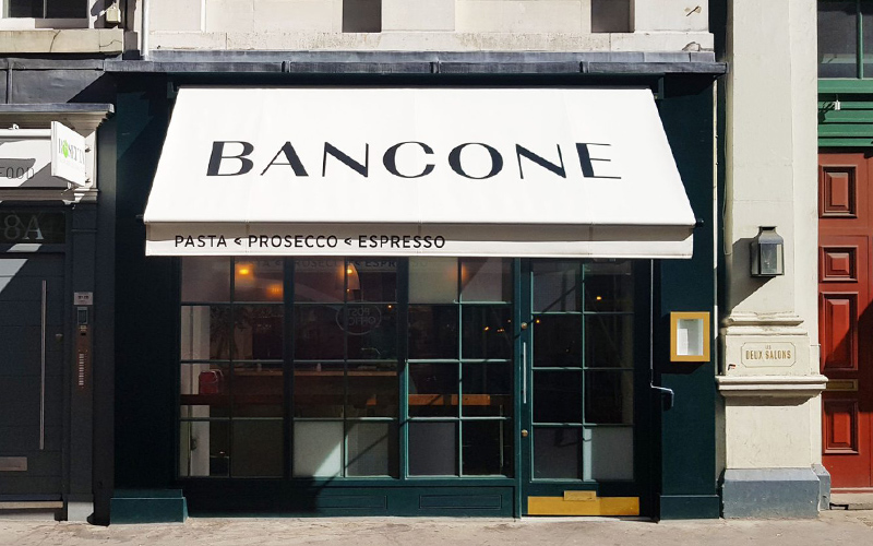 Deans reastaurant awning for Bancone