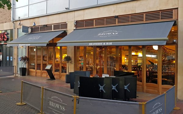 cafe awnings by Deans for Browns