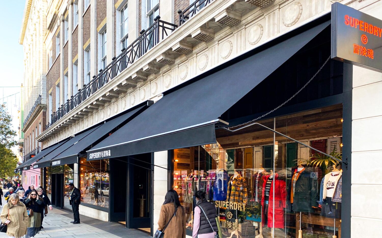 Shop Awnings in London for Superdry