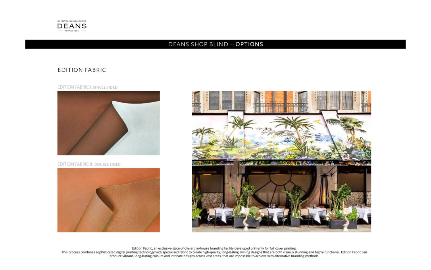 Awning Brochure by Deans