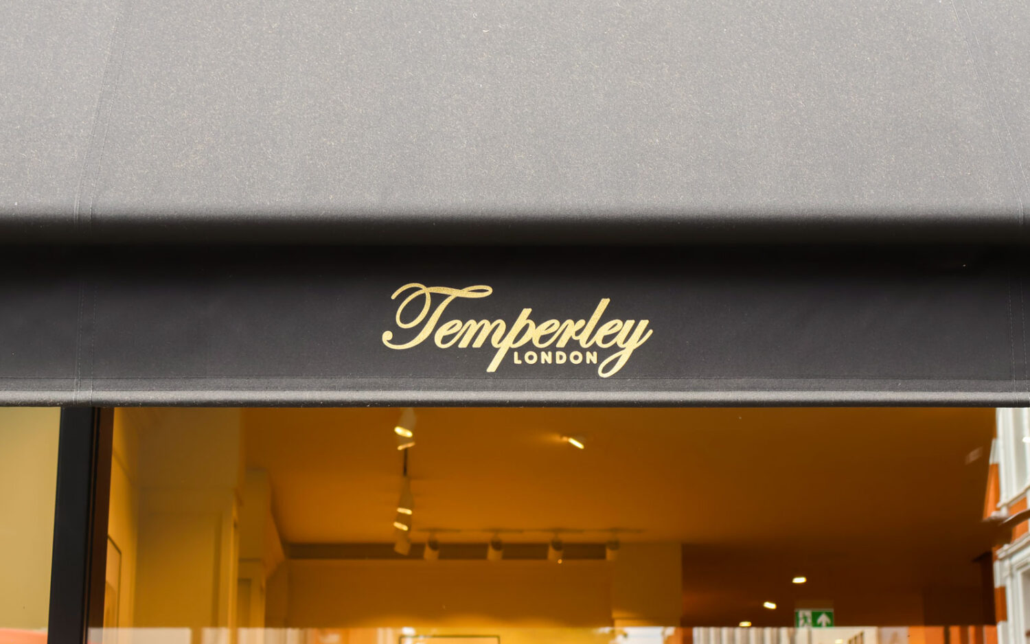 Greenwich Awning with Gold Branding